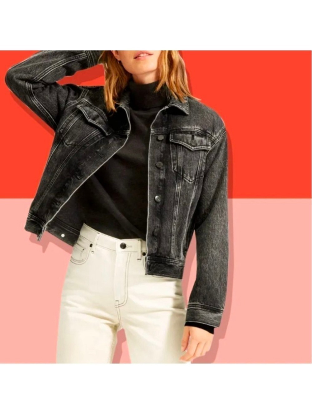 Everlane Oversized Grey Denim Jacket Size XXS